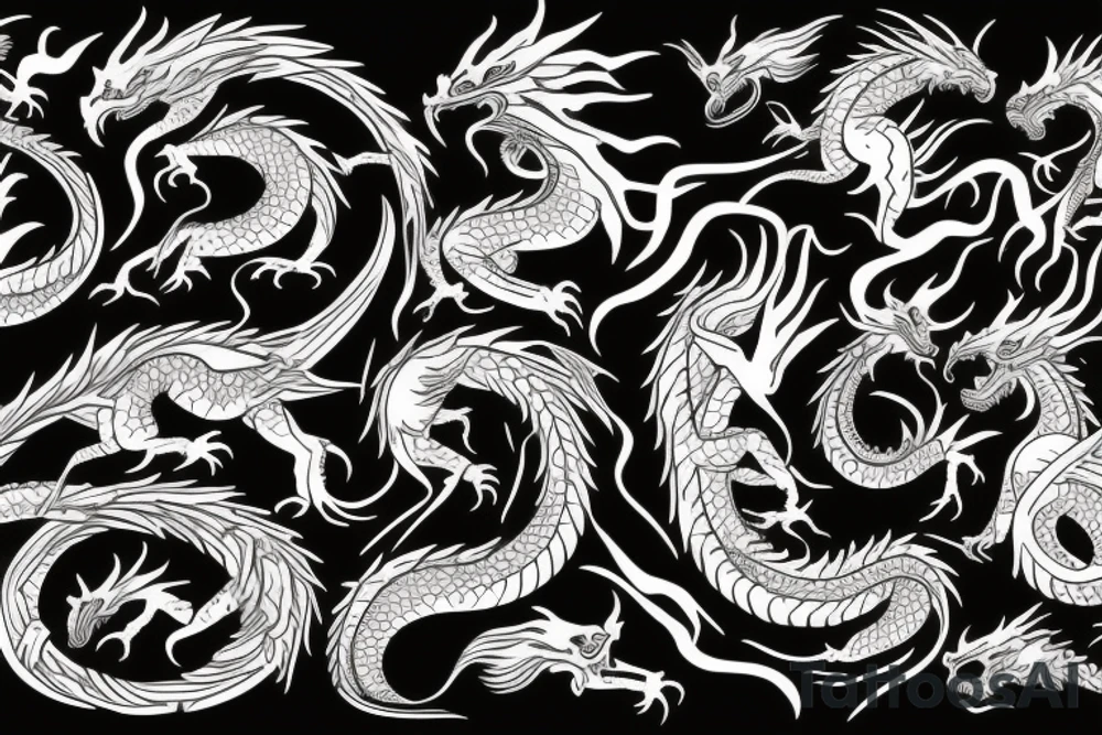 dragon  water stream tattoo idea