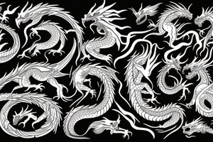 dragon  water stream tattoo idea