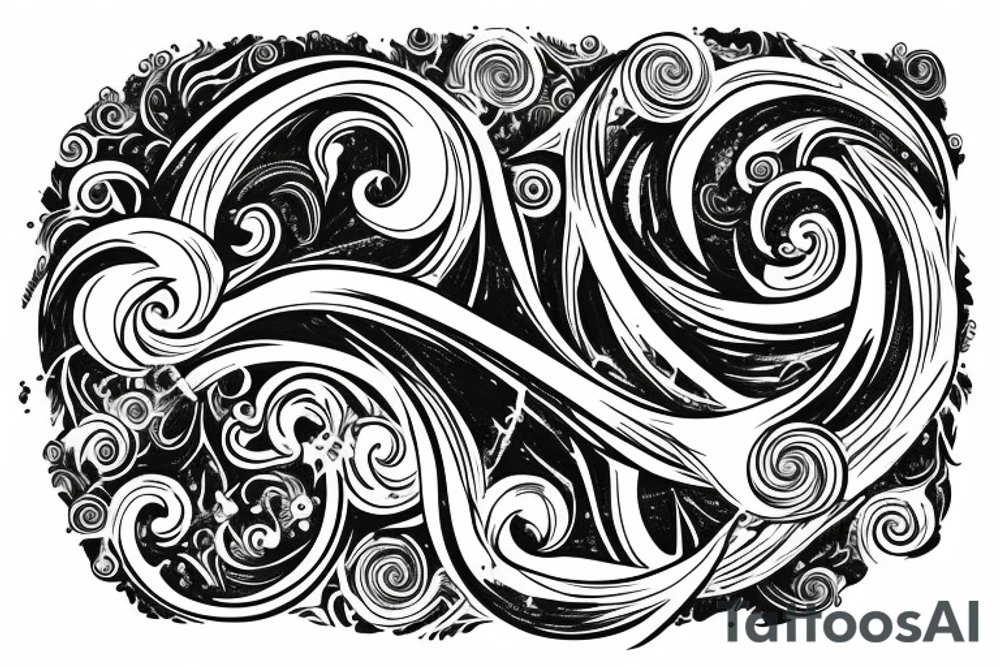 horizontal sword with words “you wake the movement” swirling around it tattoo idea