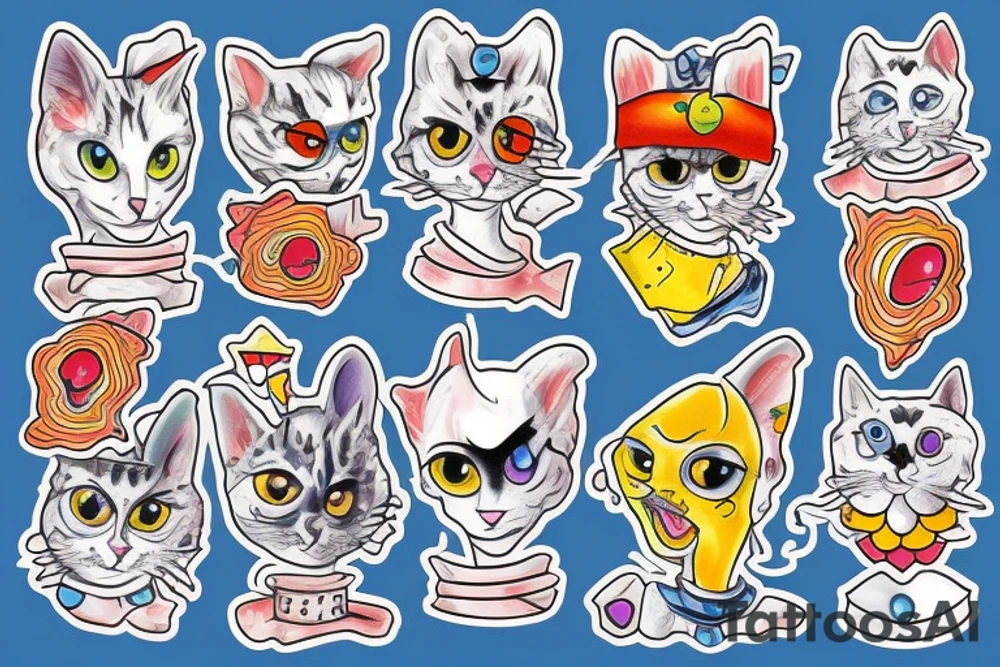 clown cat tattoo idea