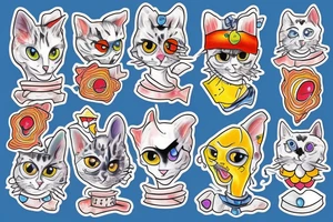 clown cat tattoo idea