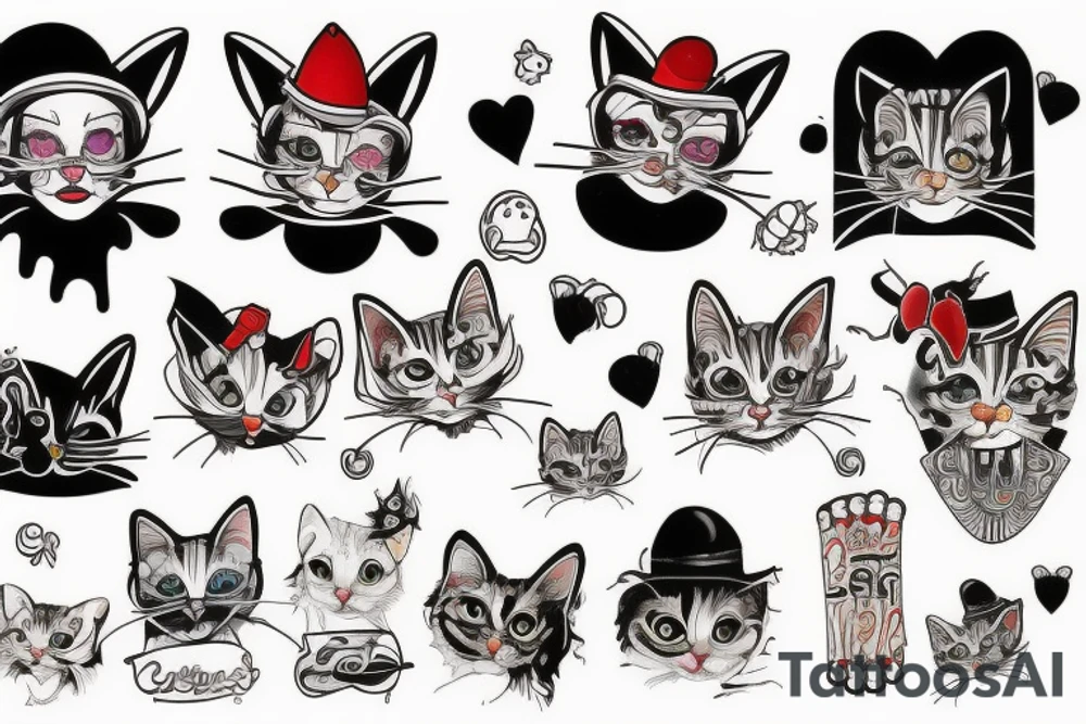 clown cat tattoo idea