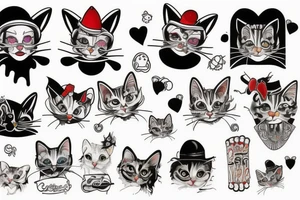 clown cat tattoo idea