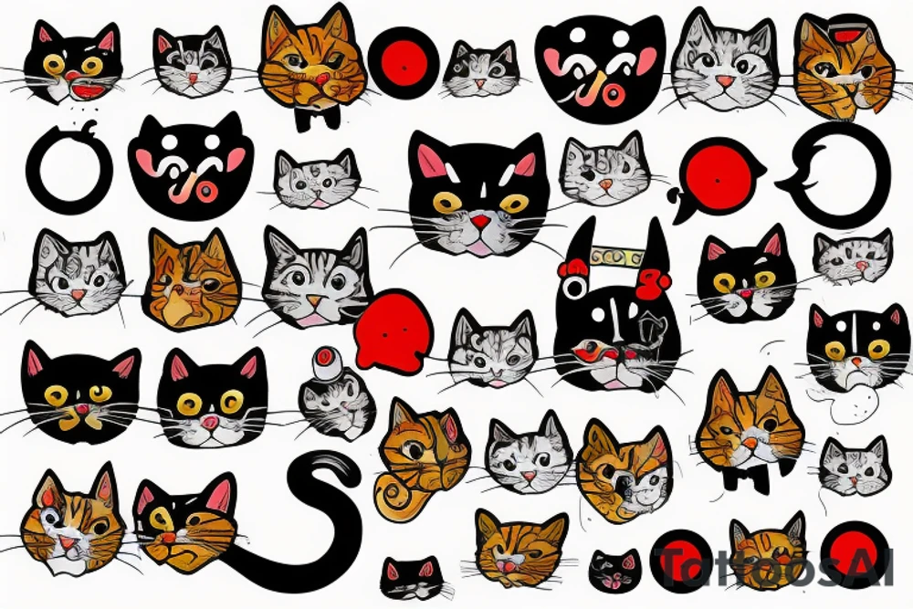 clown cat tattoo idea