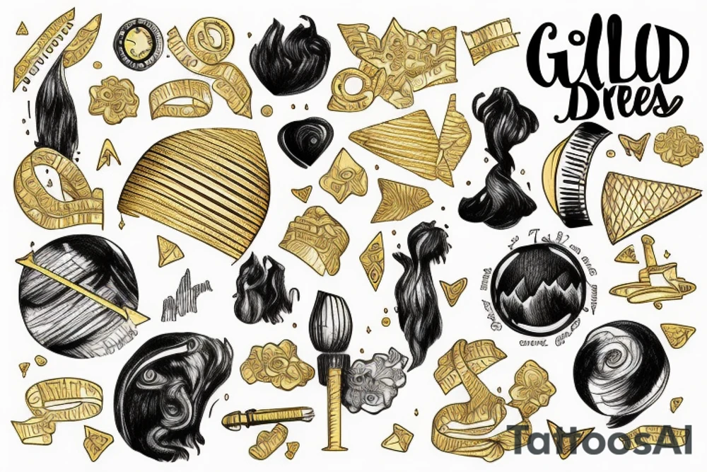 find the weight of dreams in gold tattoo idea