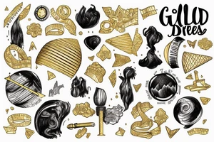 find the weight of dreams in gold tattoo idea