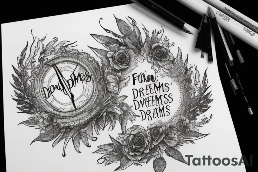 find the weight of dreams in gold tattoo idea