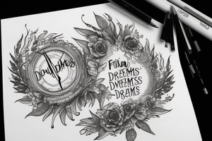 find the weight of dreams in gold tattoo idea