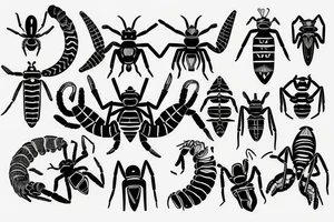geometric scorpion with only lines and cercles, no filling tattoo idea