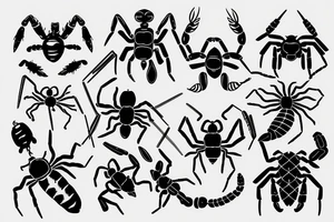 geometric scorpion with only lines and cercles, no filling tattoo idea