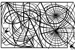geometric scorpio with only lines and cercles, no filling tattoo idea