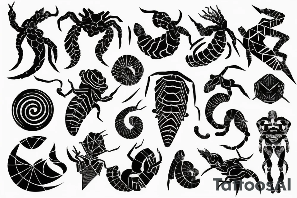 geometric scorpio tattoo idea