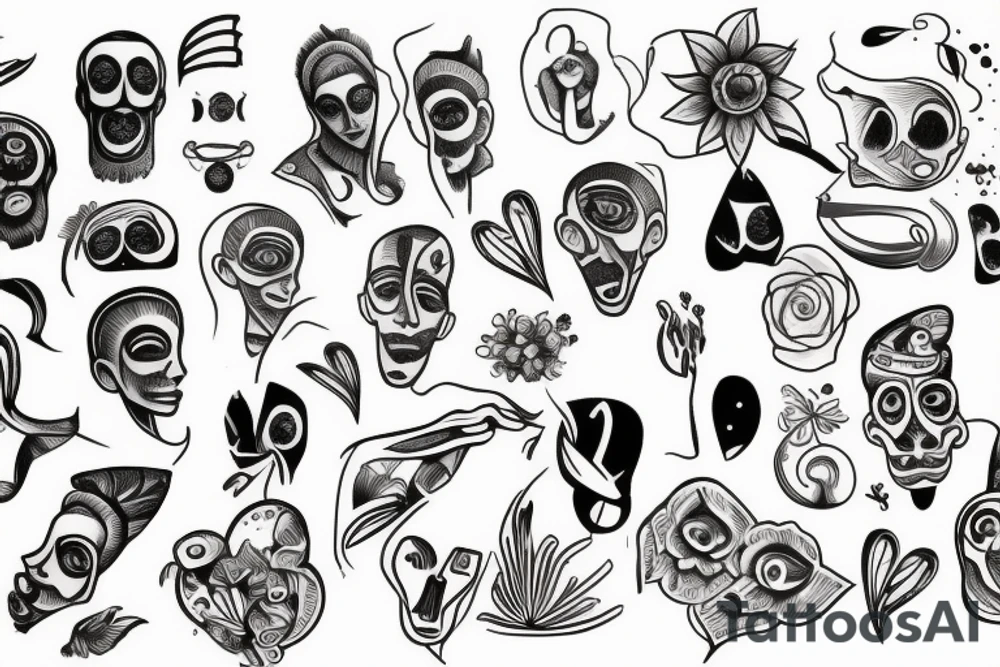 Sad and happy tattoo idea