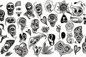 Sad and happy tattoo idea