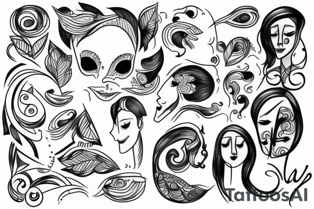 Sad and happy tattoo idea