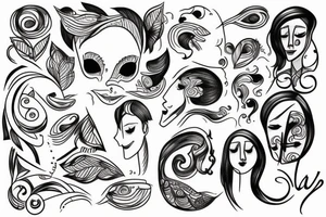 Sad and happy tattoo idea