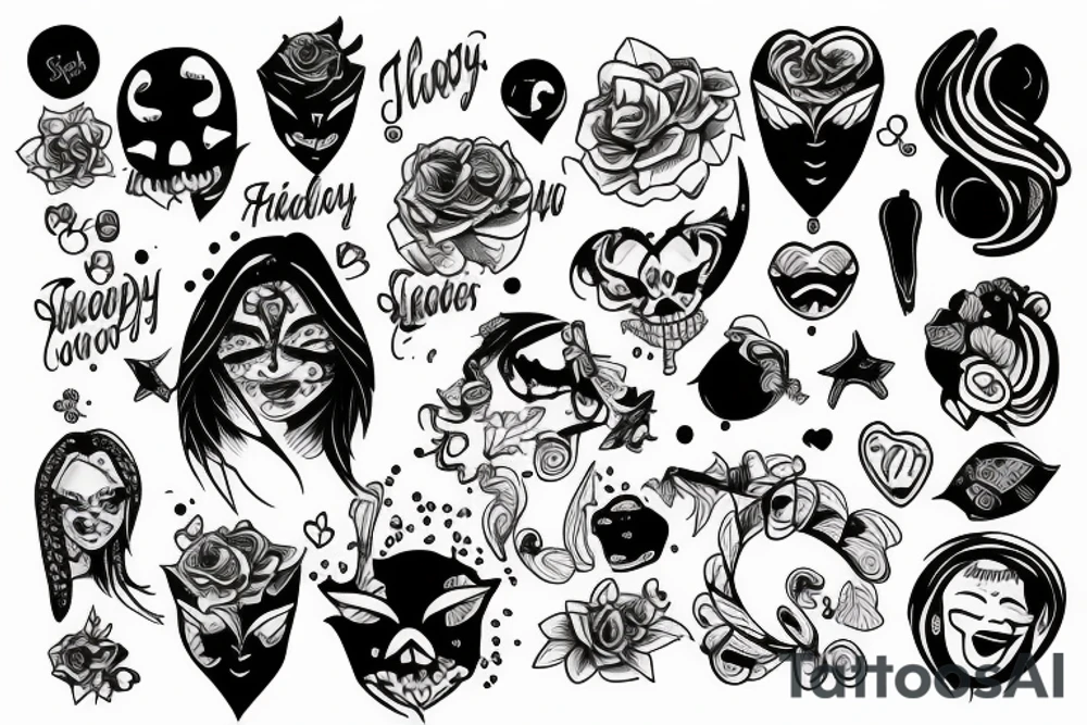 Sad and happy tattoo idea