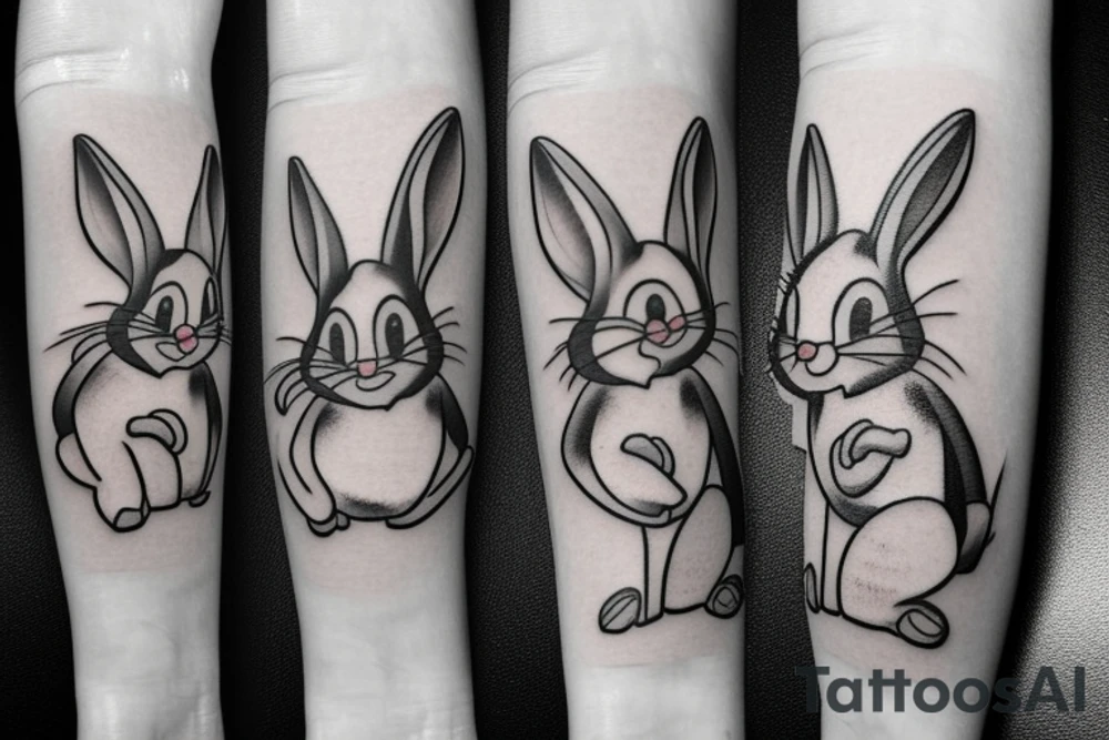 bugs bunny with a hat tattoo idea