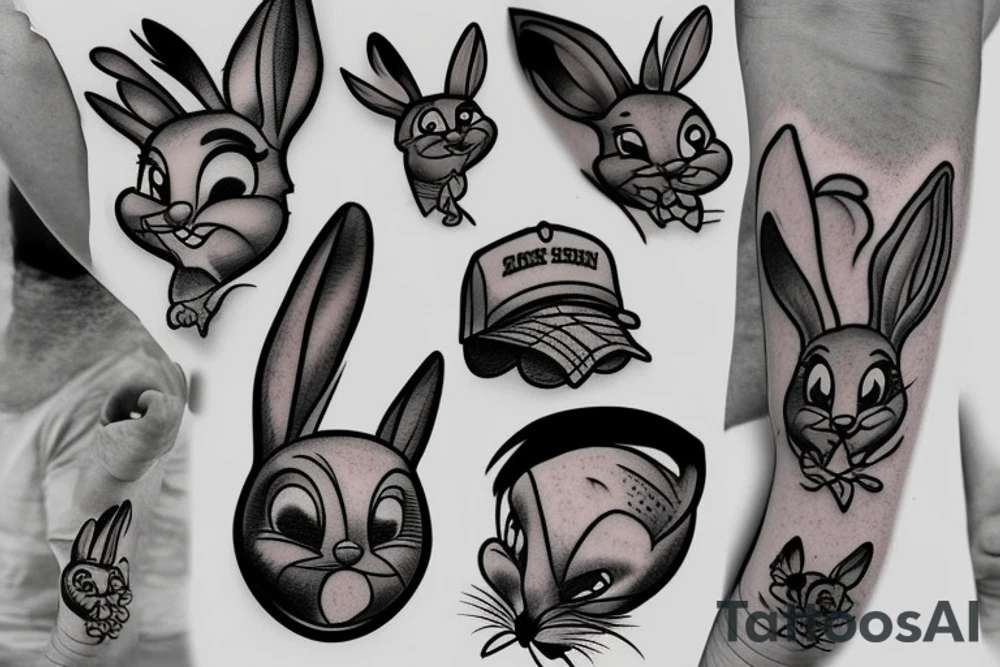 bugs bunny with a hat tattoo idea