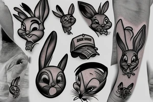 bugs bunny with a hat tattoo idea