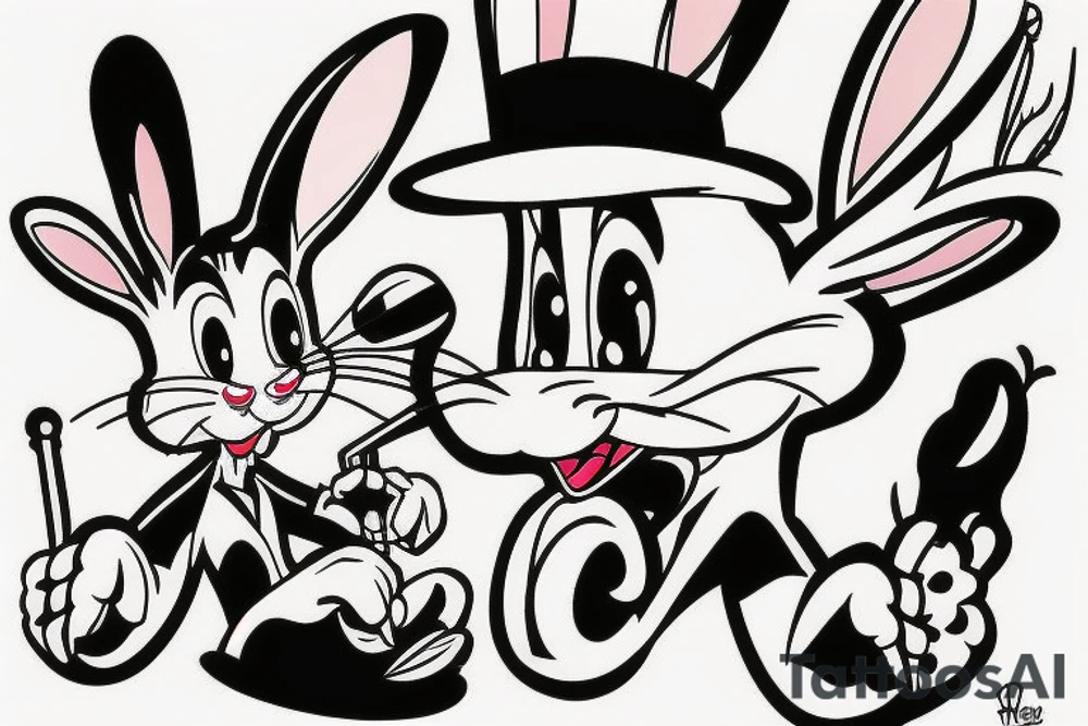 bugs bunny with a hat tattoo idea
