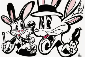 bugs bunny with a hat tattoo idea