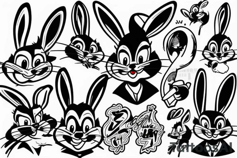 bugs bunny with a hat tattoo idea