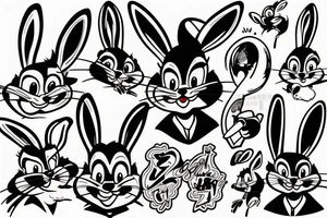 bugs bunny with a hat tattoo idea