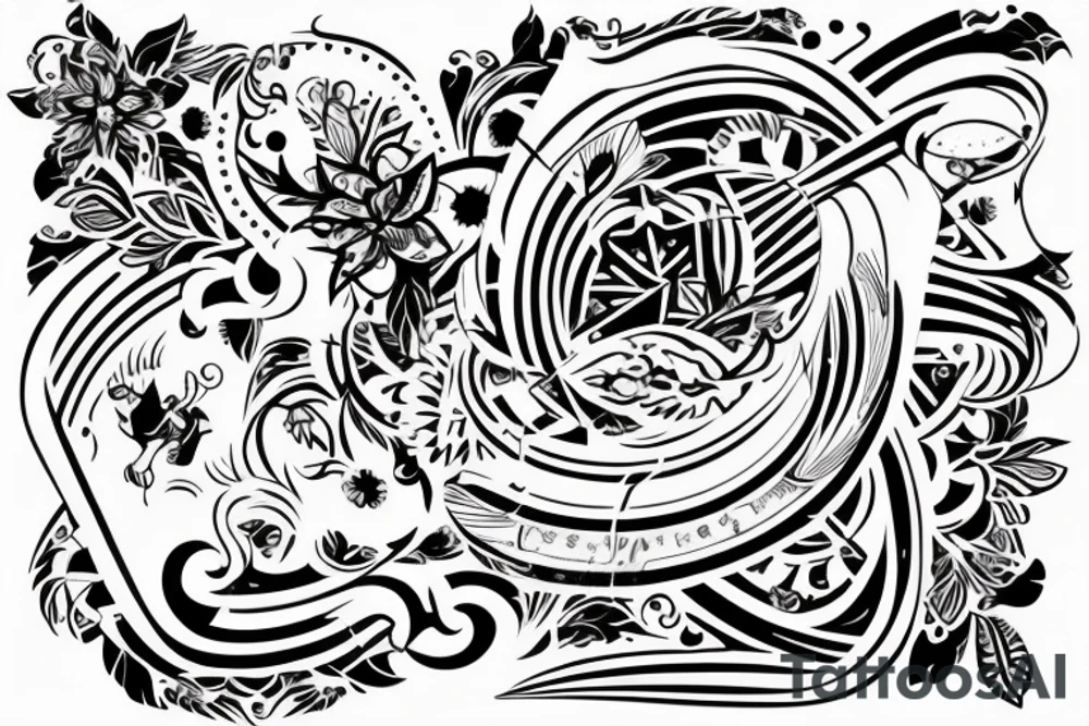 линии микросхем киберпанк голова tattoo idea