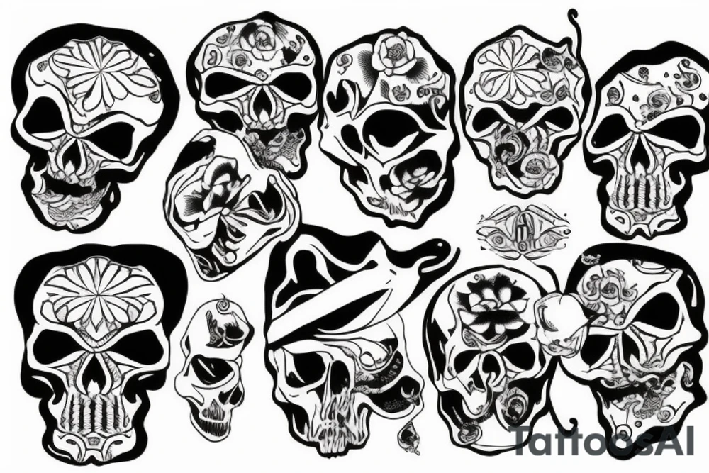 Melting skull tattoo idea
