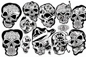 Melting skull tattoo idea