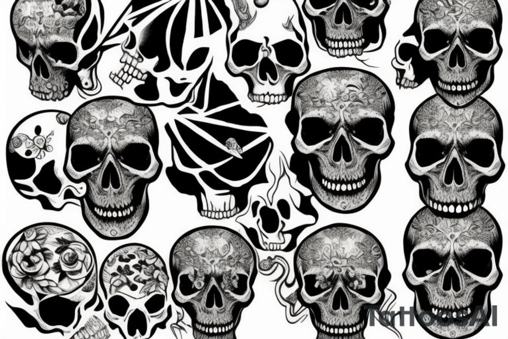 Melting skull tattoo idea