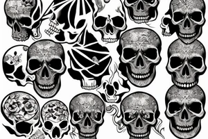 Melting skull tattoo idea