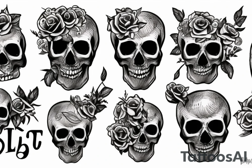 Melting skull tattoo idea