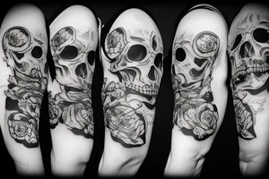 A cigarette with smoke coming out forming a skull tattoo idea