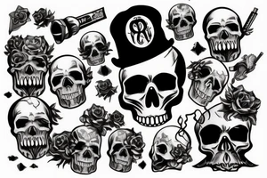 Skull coming out of cigarette tattoo idea