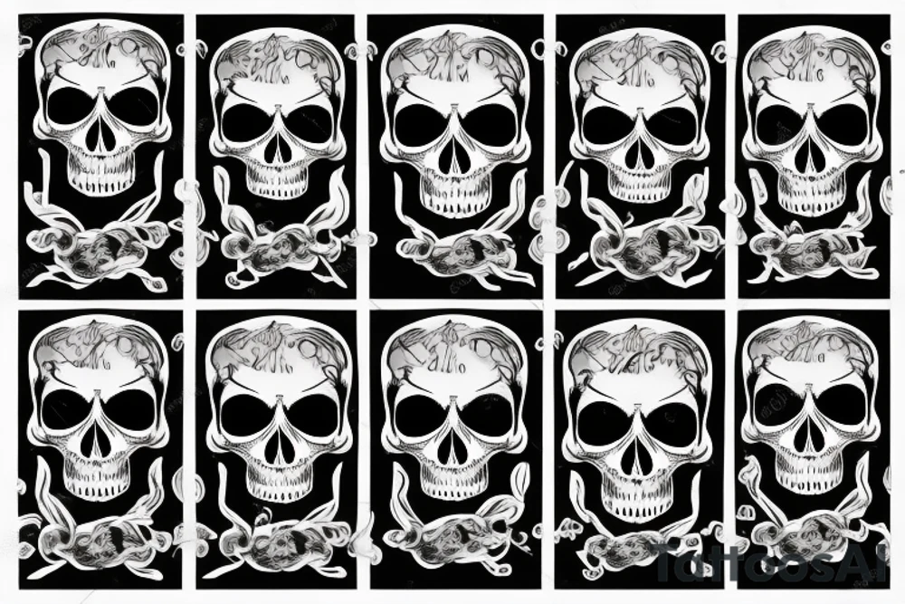 Skull coming out of cigarette tattoo idea
