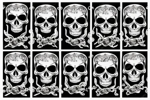 Skull coming out of cigarette tattoo idea
