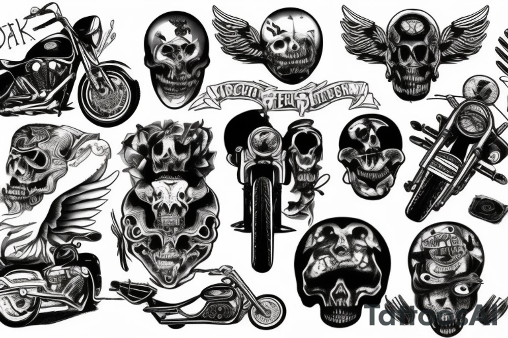 Dark, horror, motorcycle tattoo idea