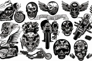 Dark, horror, motorcycle tattoo idea