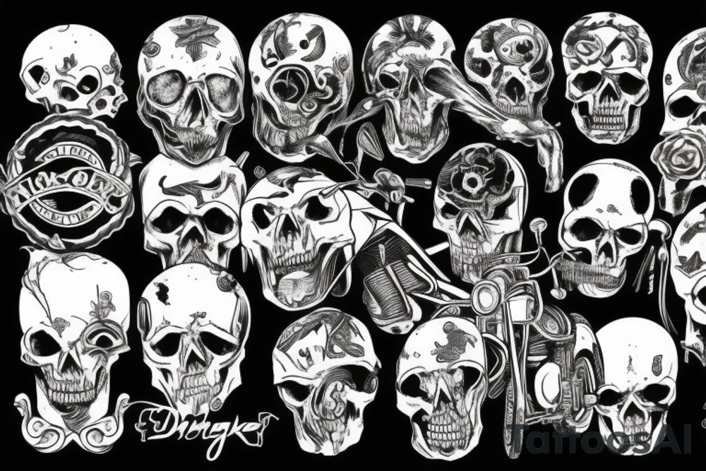 Dark, horror, motorcycle tattoo idea