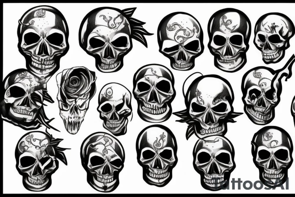 Horror, skull tattoo idea