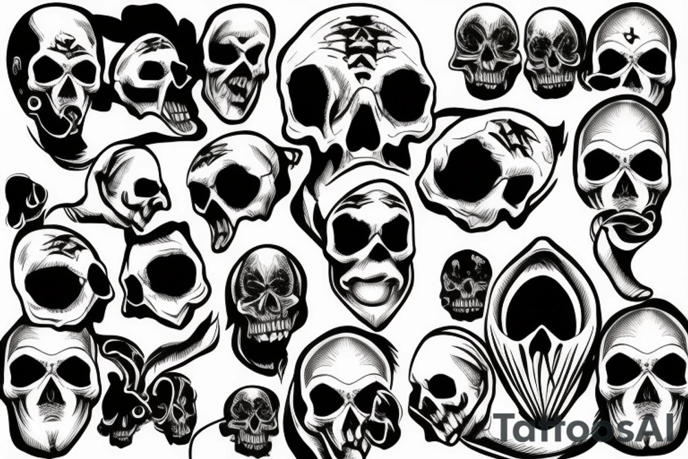 Horror, skull tattoo idea
