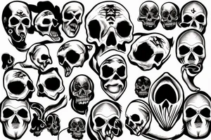 Horror, skull tattoo idea