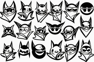 hanging smiling bat with glasses tattoo idea