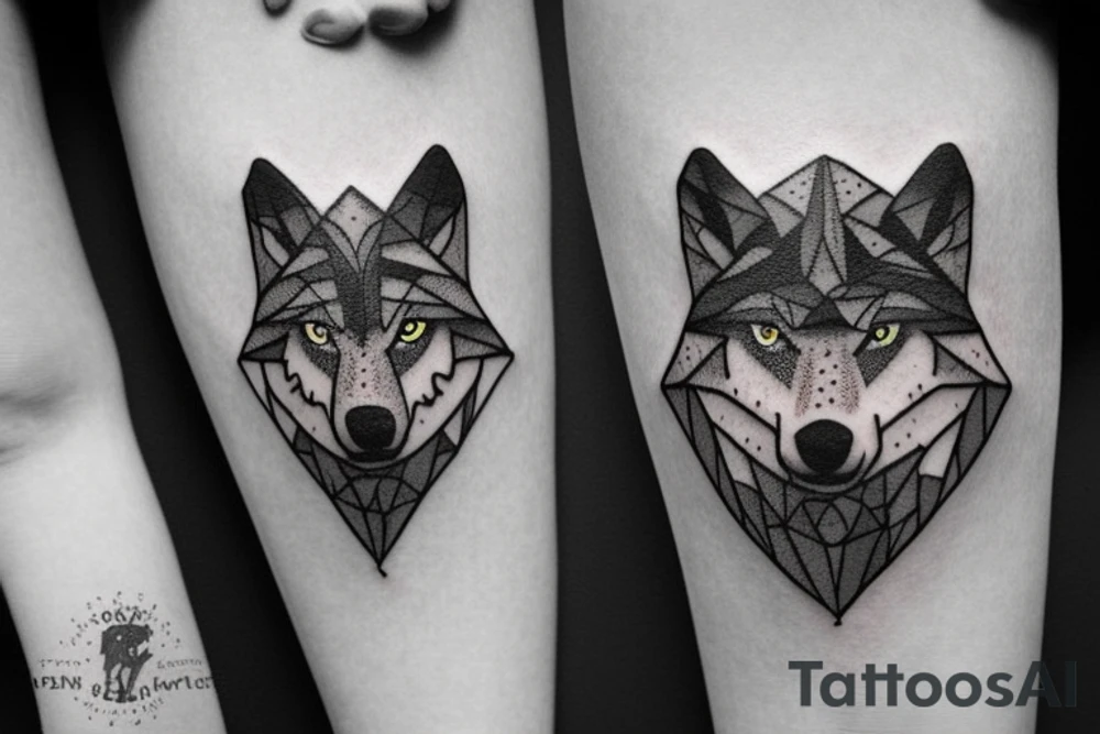 wolf. forest. mountains. tattoo idea