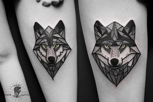 wolf. forest. mountains. tattoo idea