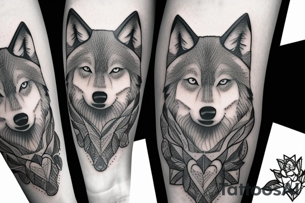 wolf. forest. tattoo idea