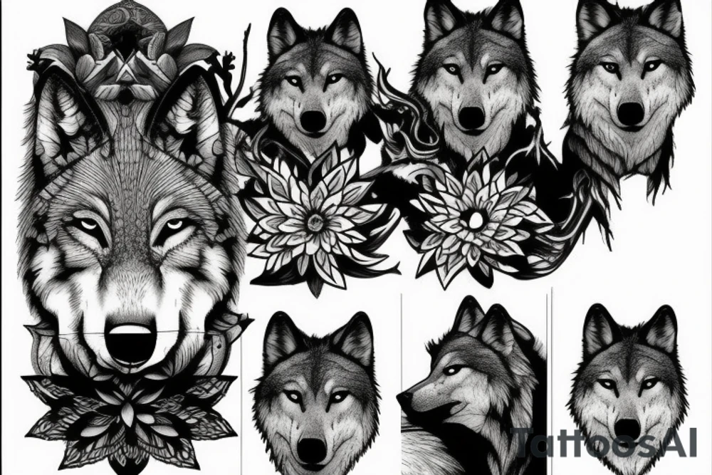 wolf. forest. tattoo idea
