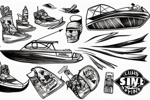 Skiing on a lake behind a boat tattoo idea